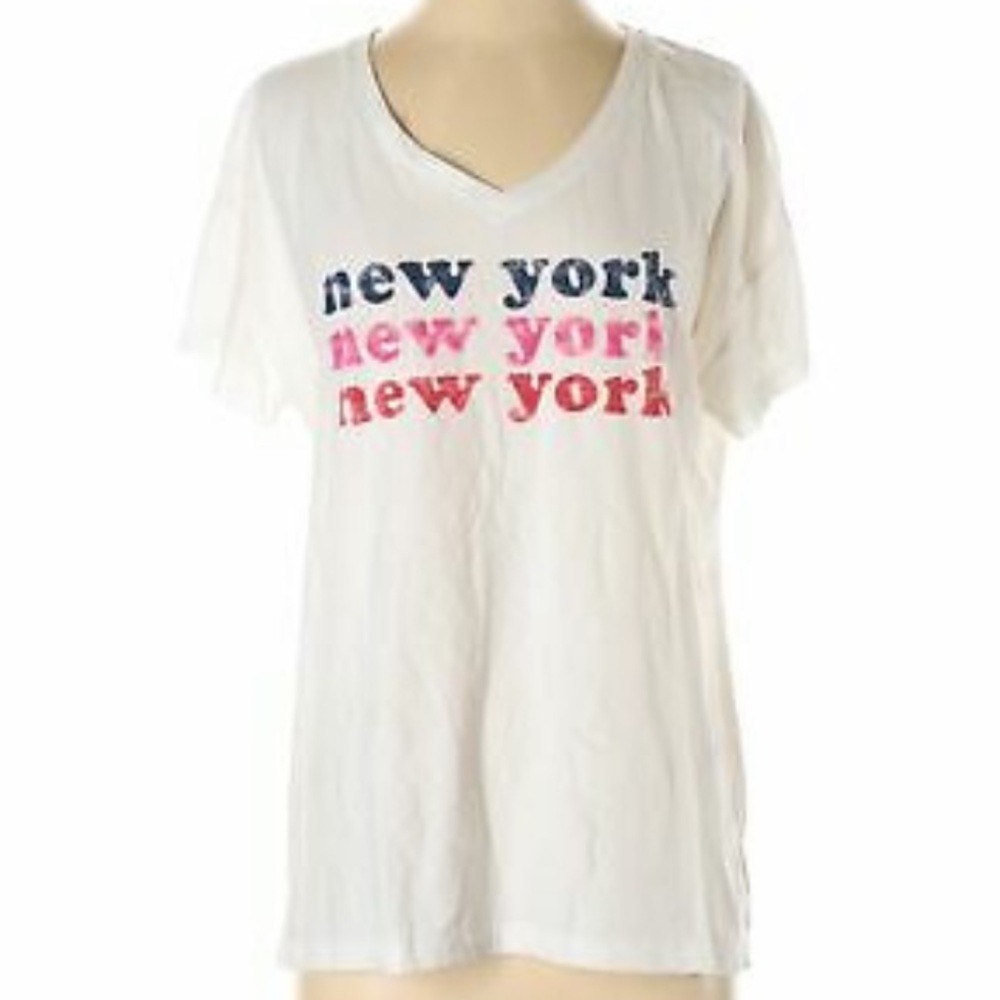 NWT 2/$30 - NEW YORK State Women’s V-Neck Short Sleeve White T-Shirt